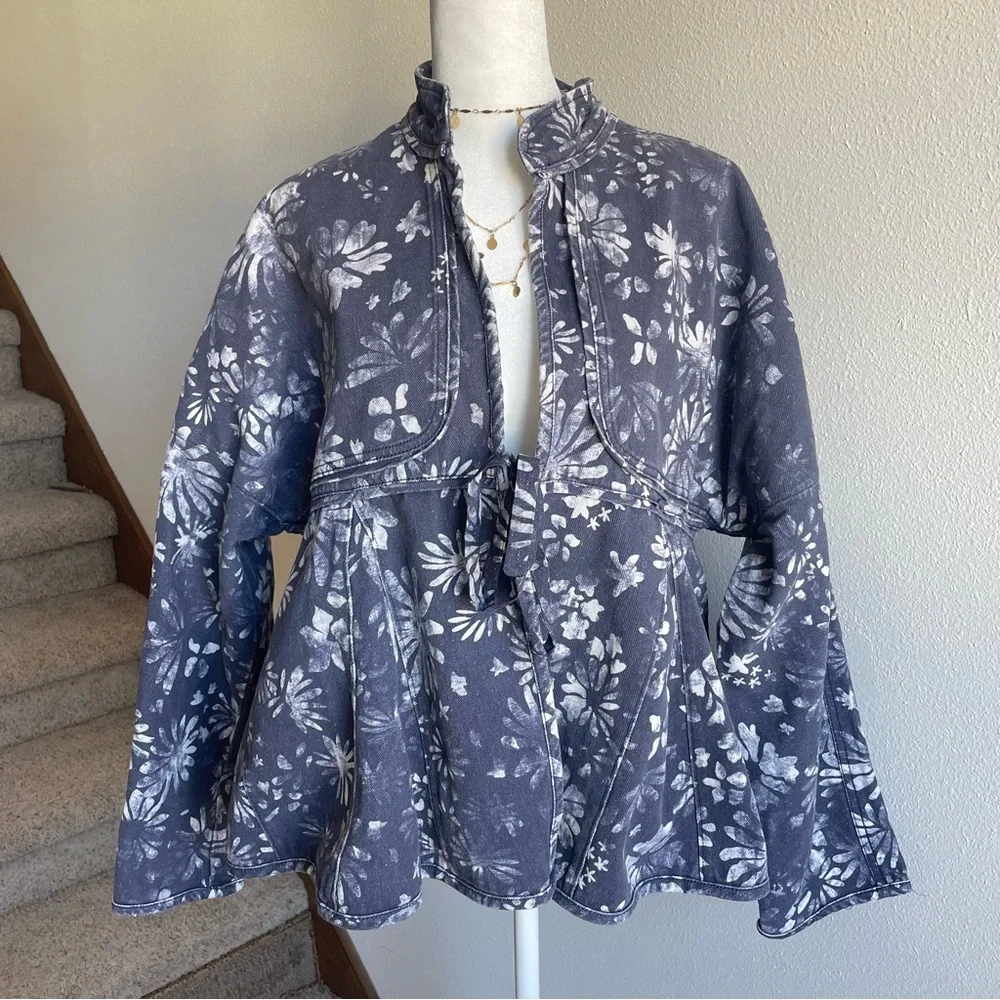 Free People Lua Bed Floral Tie Front Jacket in Small - Picture 5 of 8